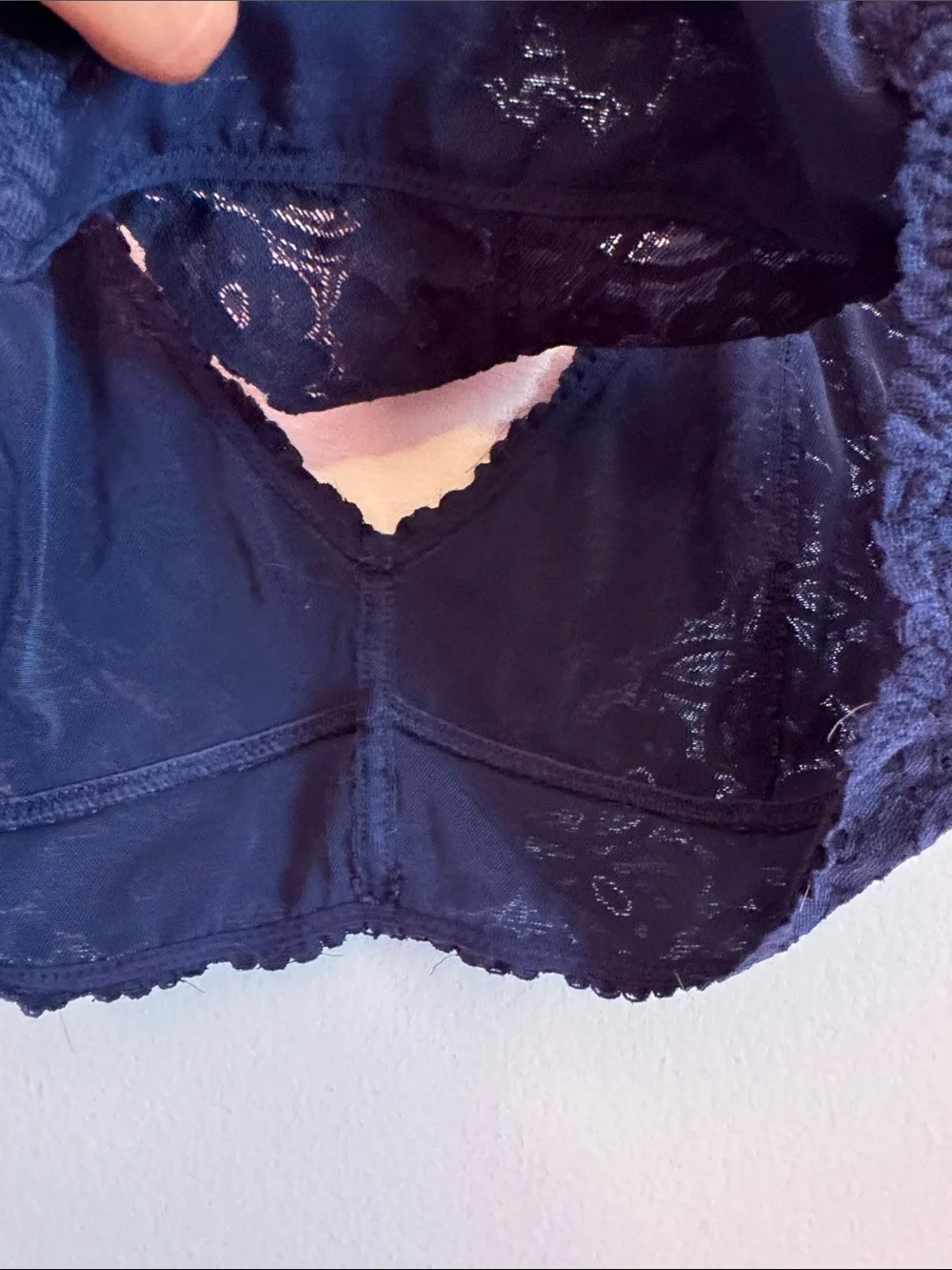 Lace Racerback Bralette in Navy - Soft Stretch Comfort